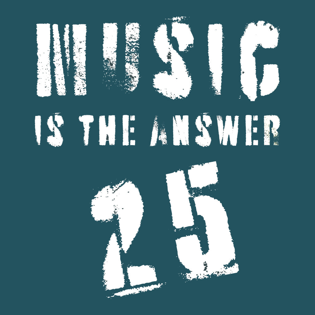 Music Is The Answer 25 White Logo Women's Iconic Fitted T-Shirt-Danny Tenaglia Store