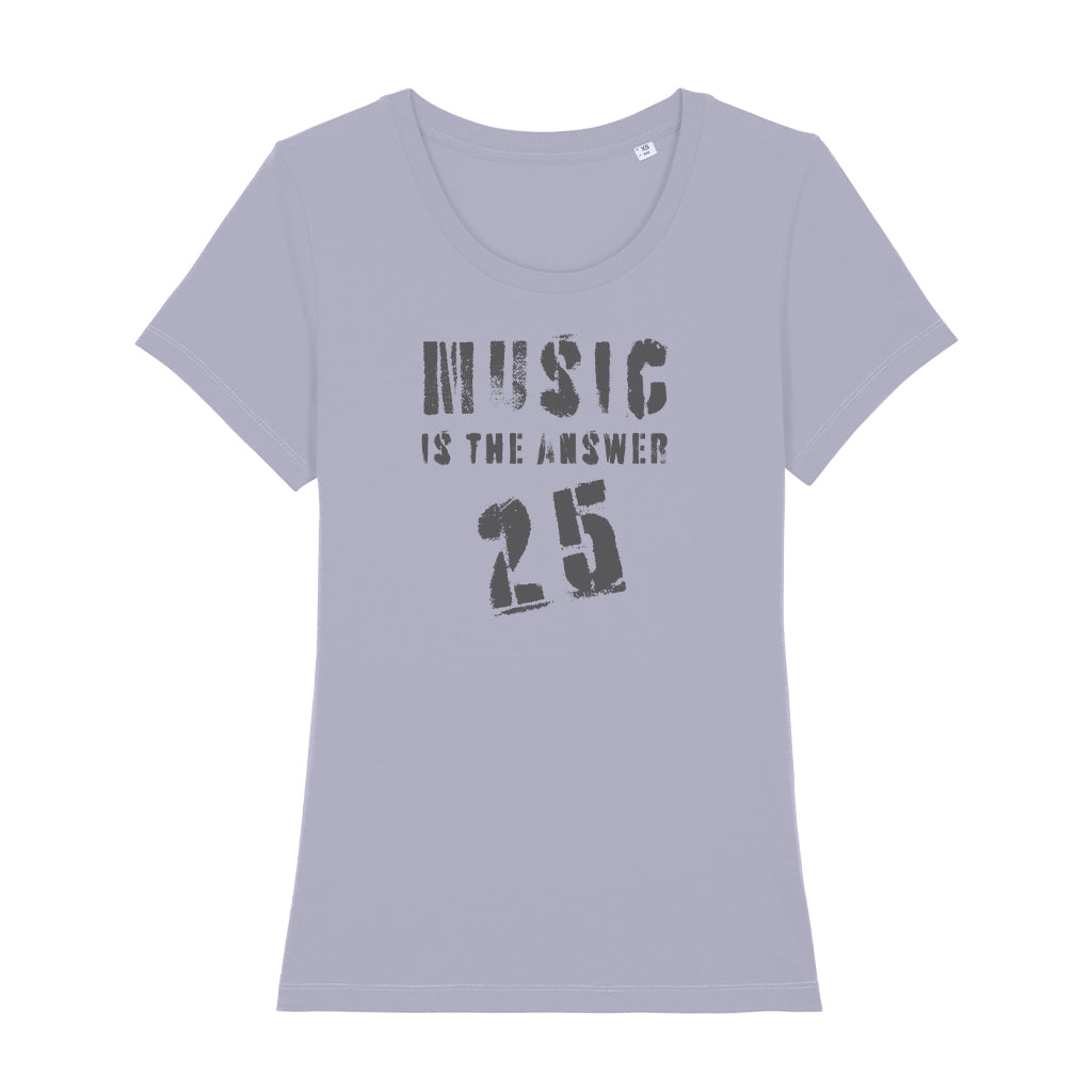 Music Is The Answer 25 Dark Grey Logo Women's Iconic Fitted T-Shirt-Danny Tenaglia Store