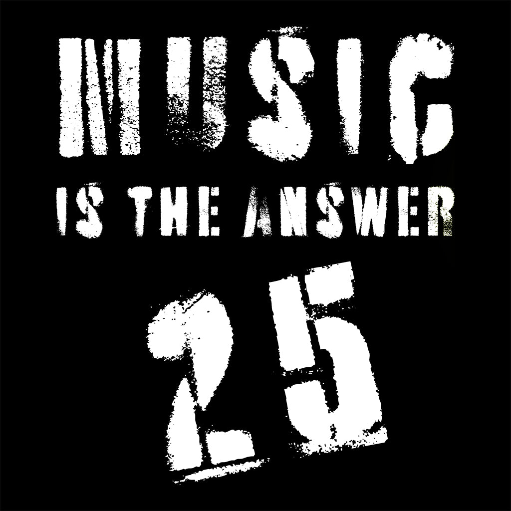 Music Is The Answer 25 White Logo Pocket Print Unisex Relaxed T-Shirt-Danny Tenaglia Store