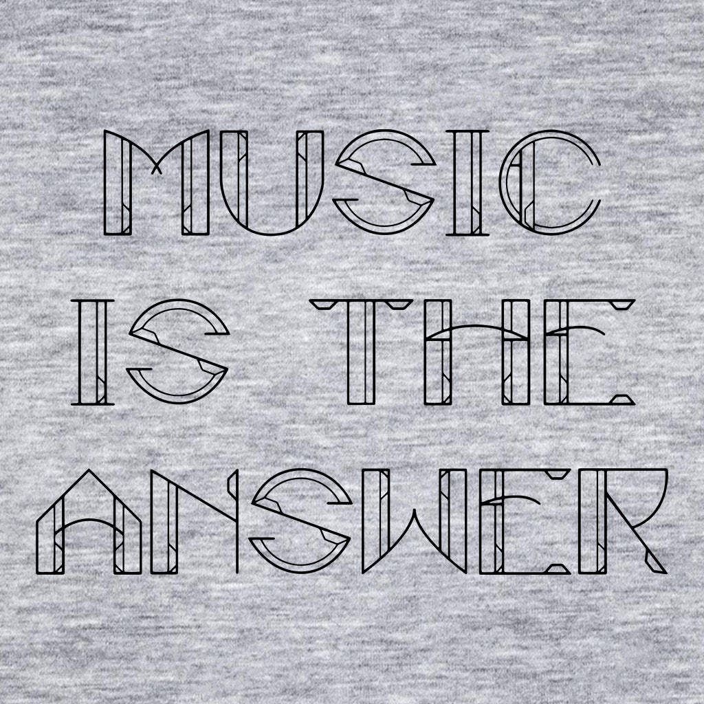 Music Is The Answer Black Text Unisex Cruiser Iconic Hoodie-Danny Tenaglia Store