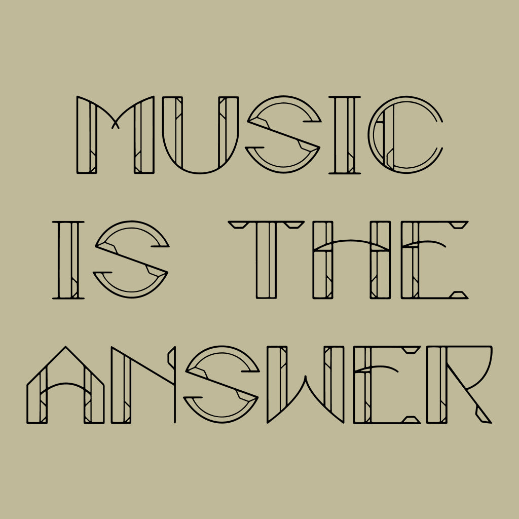 Music Is The Answer Black Text Unisex Cruiser Iconic Hoodie