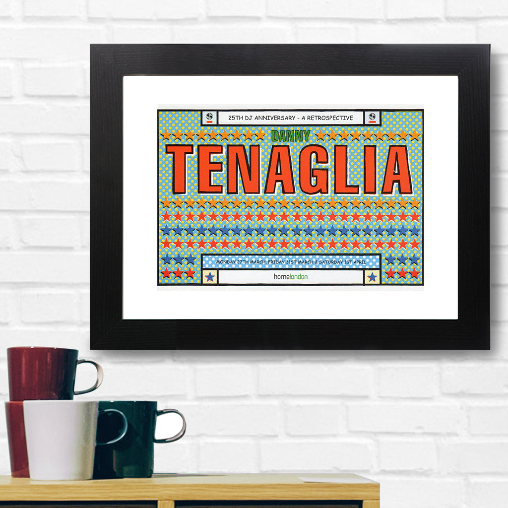 Danny Tenaglia At Home London A3 Framed Print-Danny Tenaglia Store