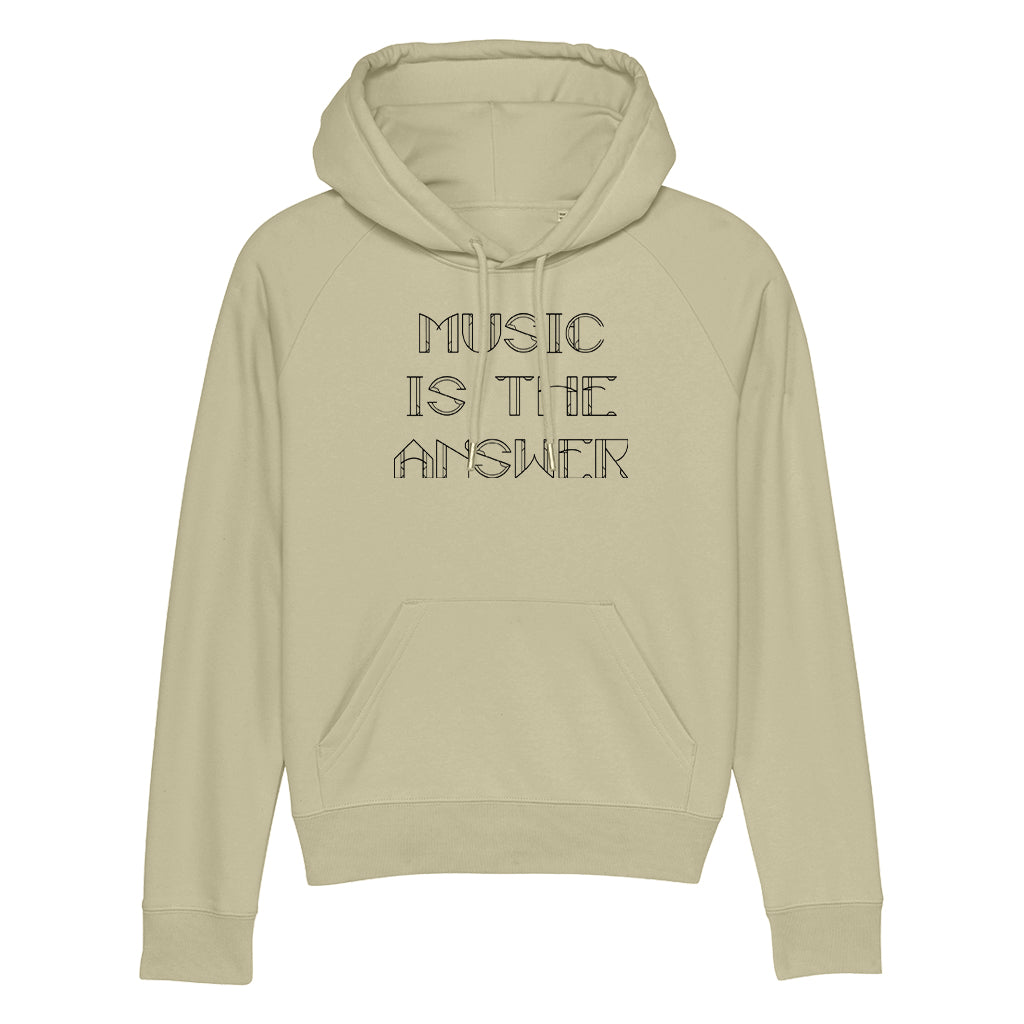 Music Is The Answer Black Text Unisex Cruiser Iconic Hoodie