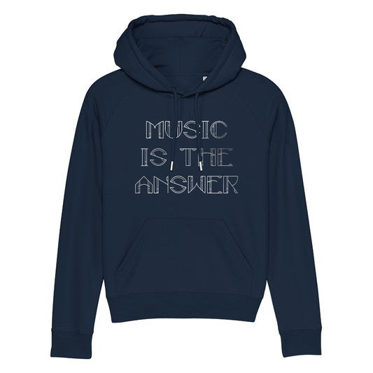Music Is The Answer Metallic Silver Text Unisex Cruiser Iconic Hoodie-Danny Tenaglia Store