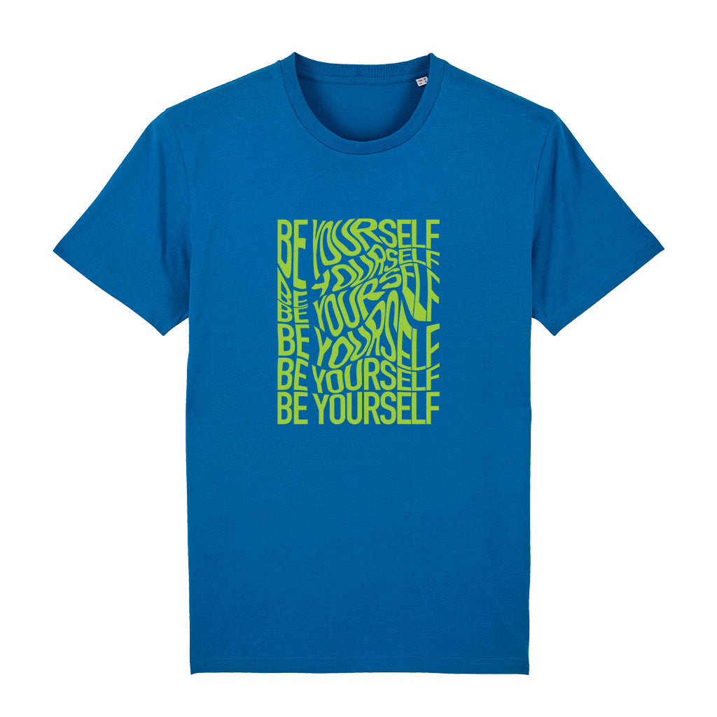 Be Yourself Warped Neon Green Text Men's Organic T-Shirt