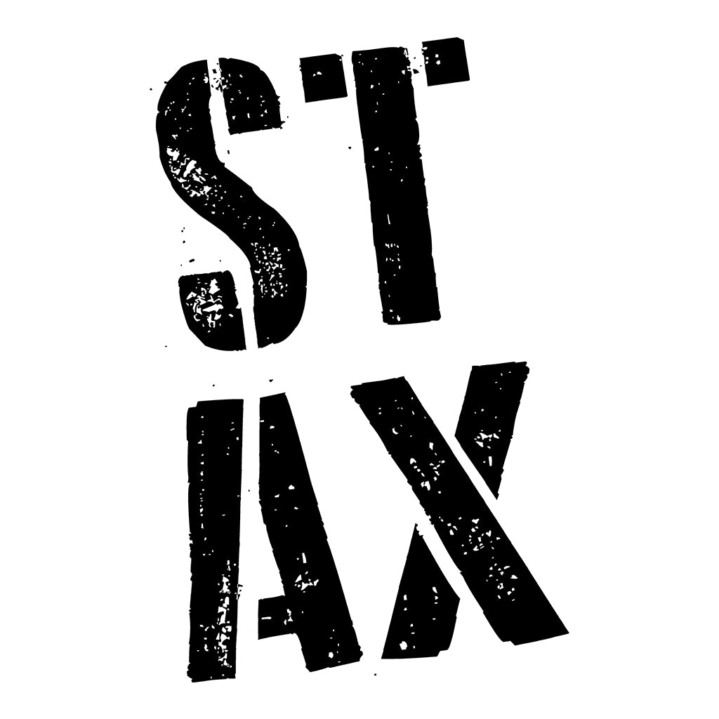 STAX Stacked Black Stencil Logo Unisex Relaxed T-Shirt-Danny Tenaglia Store