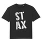 STAX Stacked White Logo Unisex Relaxed T-Shirt-Danny Tenaglia Store