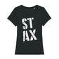 STAX Stacked White Logo Women's Iconic Fitted T-Shirt-Danny Tenaglia Store