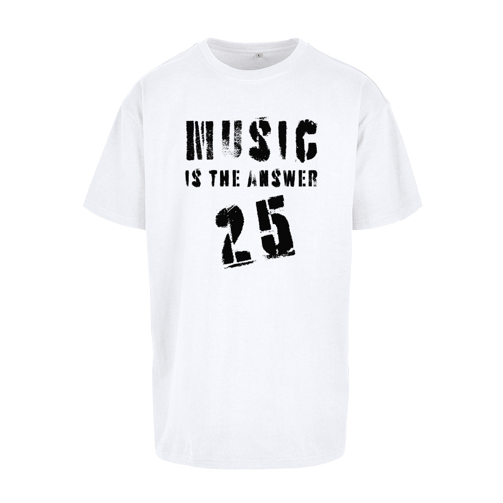 Music Is The Answer 25 Black Logo Men's Heavy Oversized T-Shirt-Danny Tenaglia Store