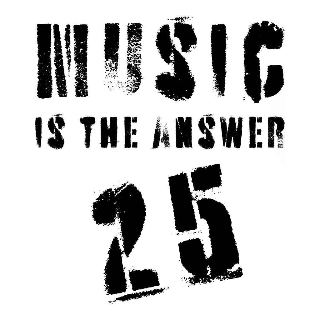 Music Is The Answer 25 Black Logo Men's Heavy Oversized T-Shirt-Danny Tenaglia Store