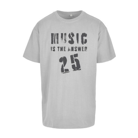 Music Is The Answer 25 Dark Grey Logo Men's Heavy Oversized T-Shirt-Danny Tenaglia Store