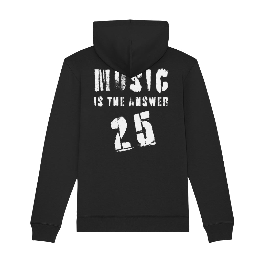 Music Is The Answer 25 White Logo Unisex Cruiser Iconic Hoodie-Danny Tenaglia Store