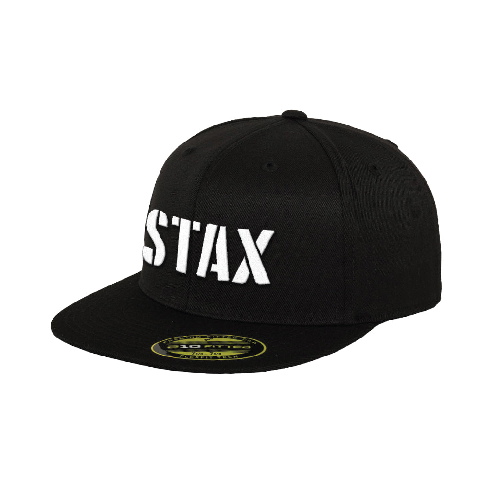 STAX White Embroidered Logo Premium Fitted Cap