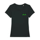DT Green Pyramid Logo Front And Back Print Women's Iconic Fitted T-Shirt