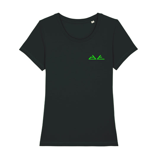 DT Green Pyramid Logo Front And Back Print Women's Iconic Fitted T-Shirt