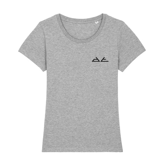 DT Black Pyramid Logo Front And Back Print Women's Iconic Fitted T-Shirt