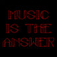 Music Is The Answer Red Text Unisex Cruiser Iconic Hoodie-Danny Tenaglia Store