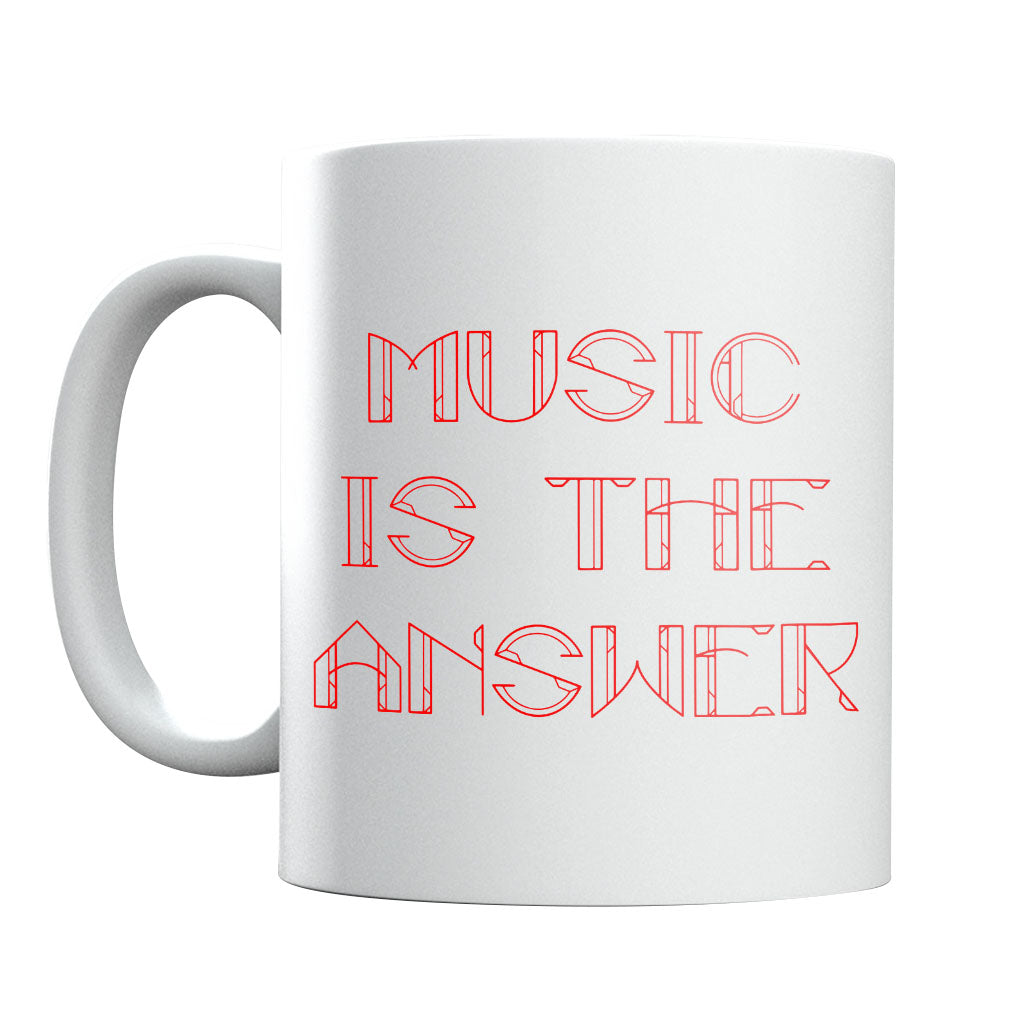 Music Is The Answer Red Text Mug-Danny Tenaglia Store