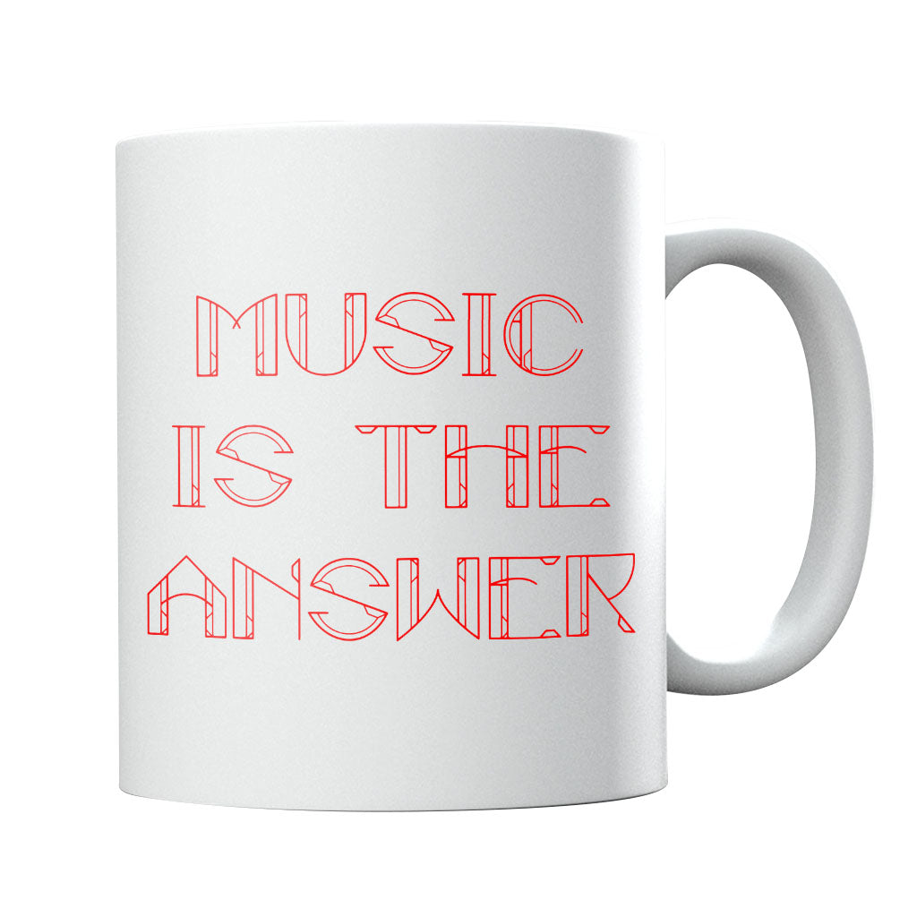 Music Is The Answer Red Text Mug-Danny Tenaglia Store