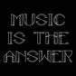 Music Is The Answer White Text Women's Iconic Fitted T-Shirt