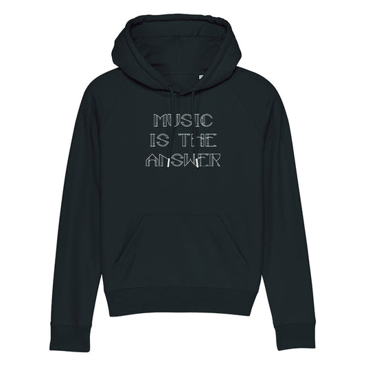 Music Is The Answer White Text Unisex Cruiser Iconic Hoodie-Danny Tenaglia Store