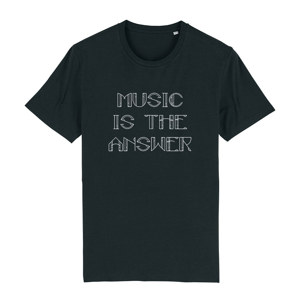 Music Is The Answer White Text Men's Organic T-Shirt-Danny Tenaglia Store