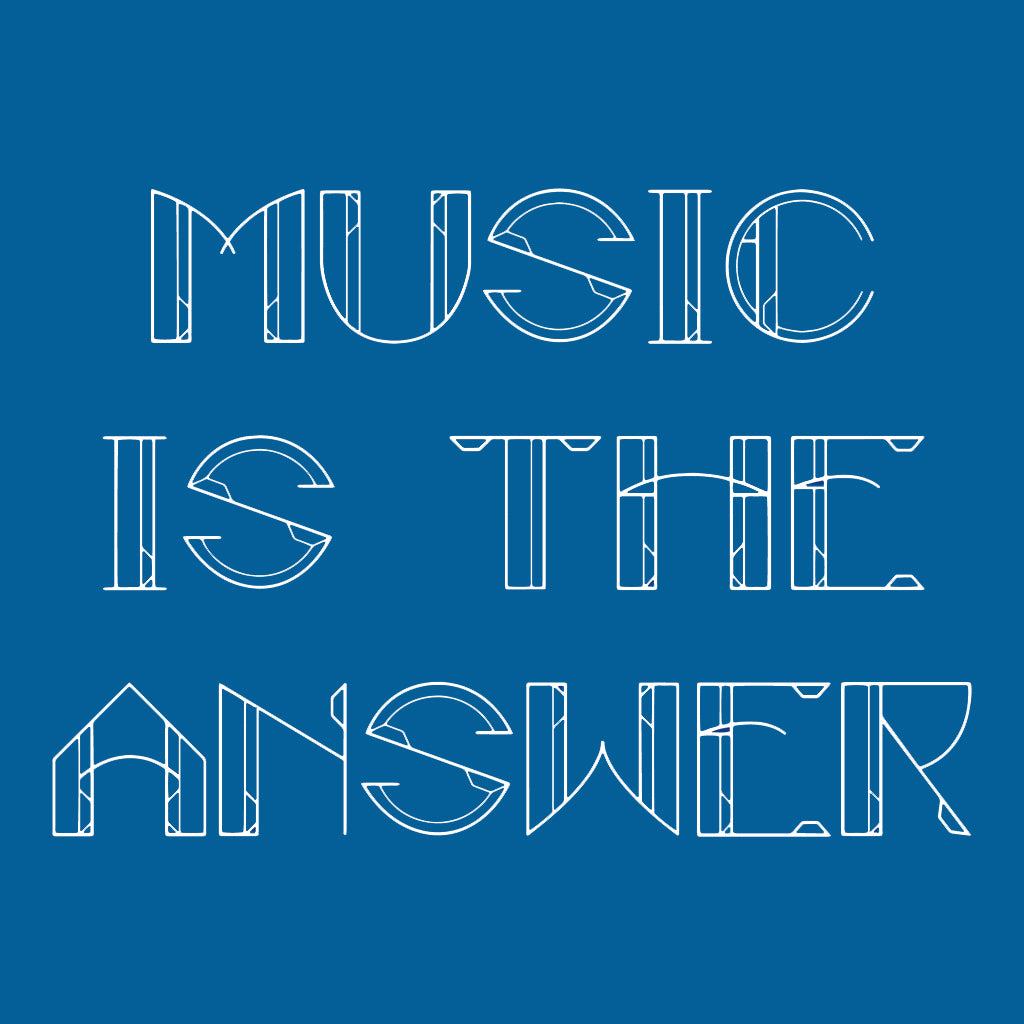 Music Is The Answer White Text Unisex Cruiser Iconic Hoodie
