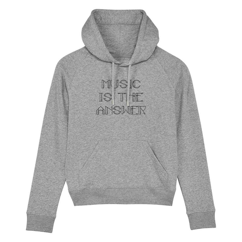 Music Is The Answer Black Text Unisex Cruiser Iconic Hoodie-Danny Tenaglia Store
