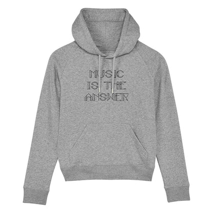Music Is The Answer Black Text Unisex Cruiser Iconic Hoodie-Danny Tenaglia Store