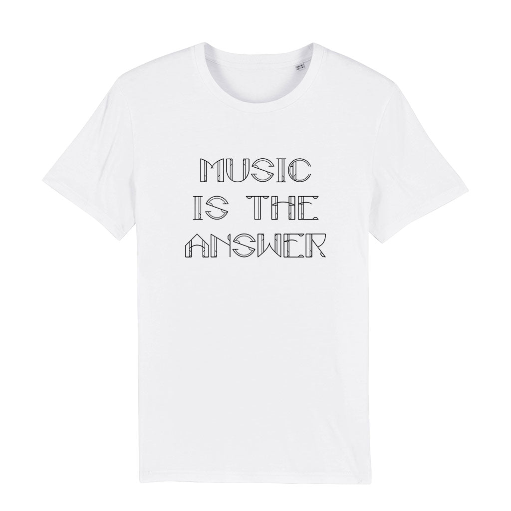 Music Is The Answer Black Text Men's Organic T-Shirt-Danny Tenaglia Store