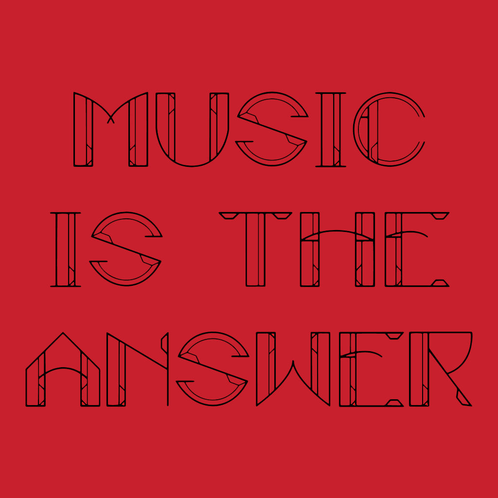 Music Is The Answer Black Text Unisex Cruiser Iconic Hoodie