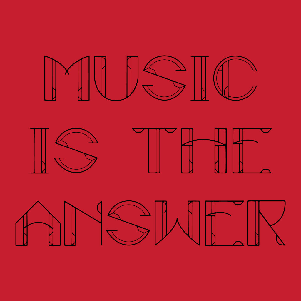 Music Is The Answer Black Text Men's Organic T-Shirt