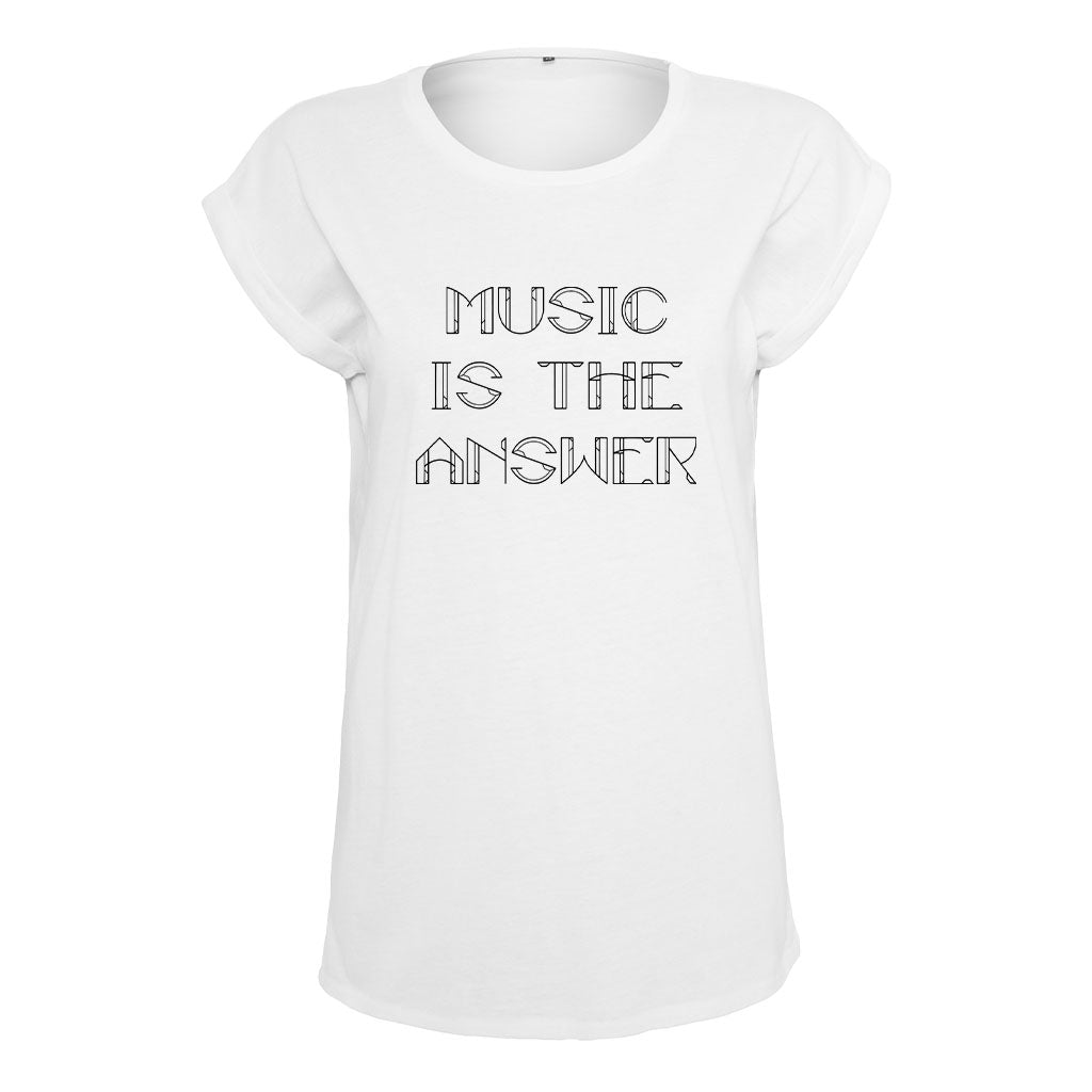 Music Is The Answer Black Text Women's Casual T-Shirt-Danny Tenaglia Store