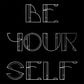 Be Yourself Metallic Silver Text Women's Iconic Fitted T-Shirt
