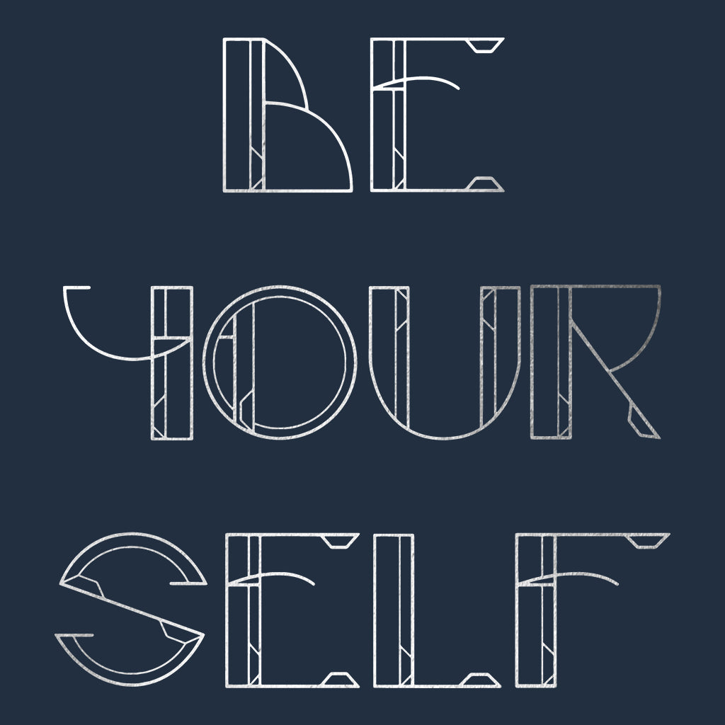 Be Yourself Metallic Silver Text Unisex Cruiser Iconic Hoodie-Danny Tenaglia Store