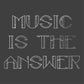 Music Is The Answer Metallic Silver Text Women's Casual T-Shirt-Danny Tenaglia Store