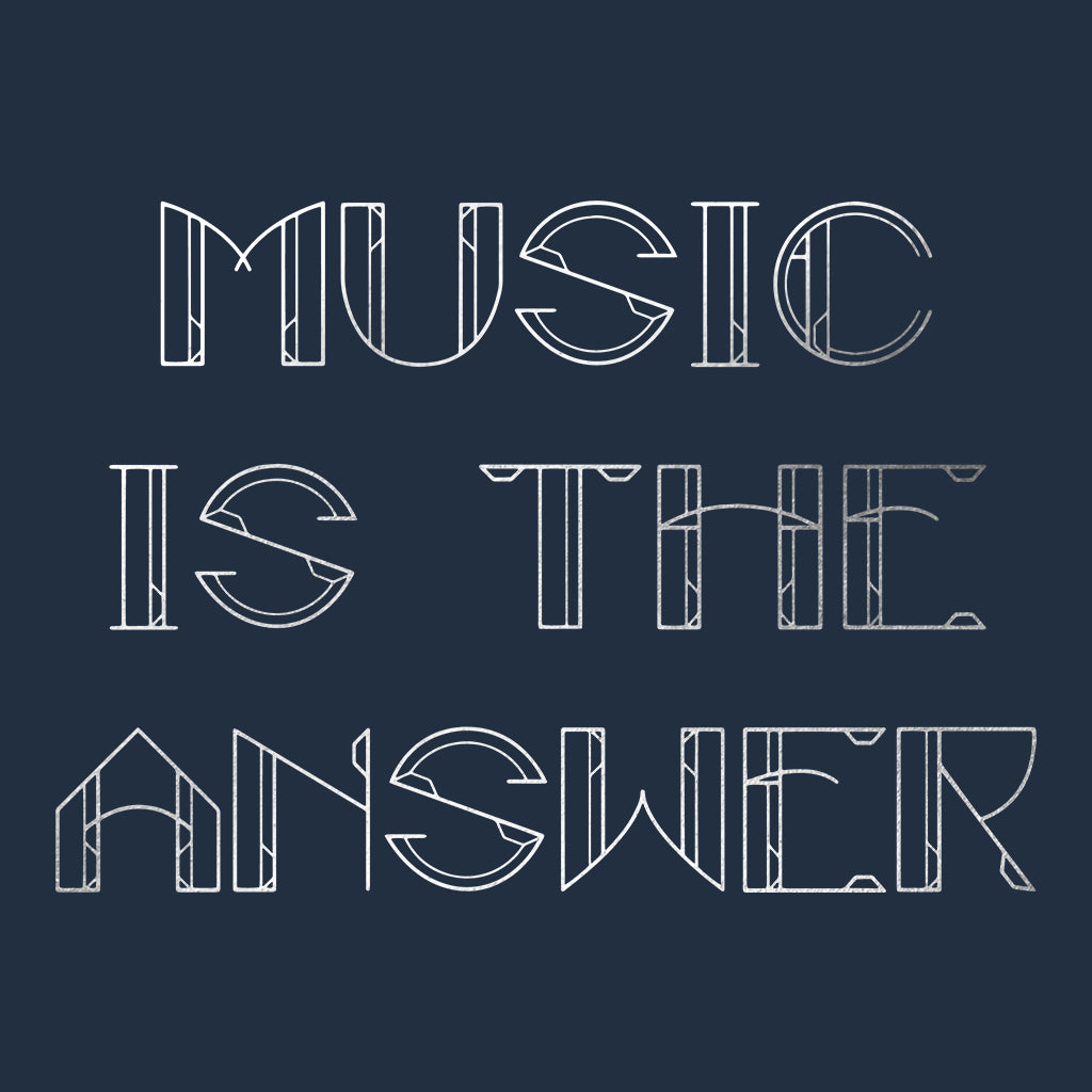 Music Is The Answer Metallic Silver Text Unisex Cruiser Iconic Hoodie-Danny Tenaglia Store
