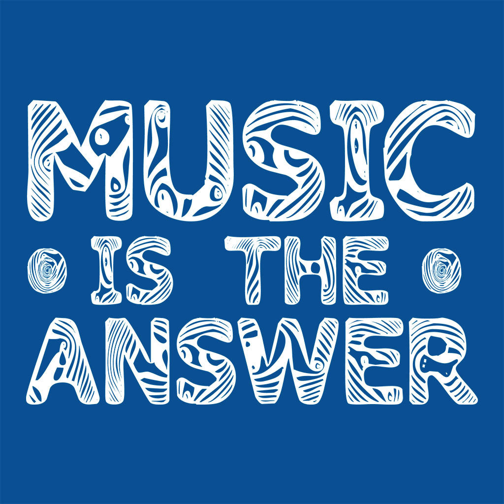 Music Is The Answer White Wood Grain Style Text Men's Organic T-Shirt-Danny Tenaglia Store