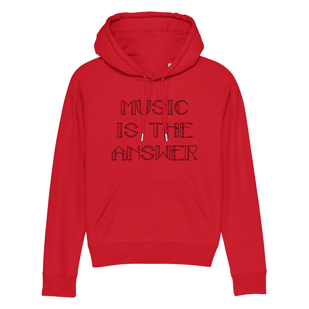 Music Is The Answer Black Text Unisex Cruiser Iconic Hoodie