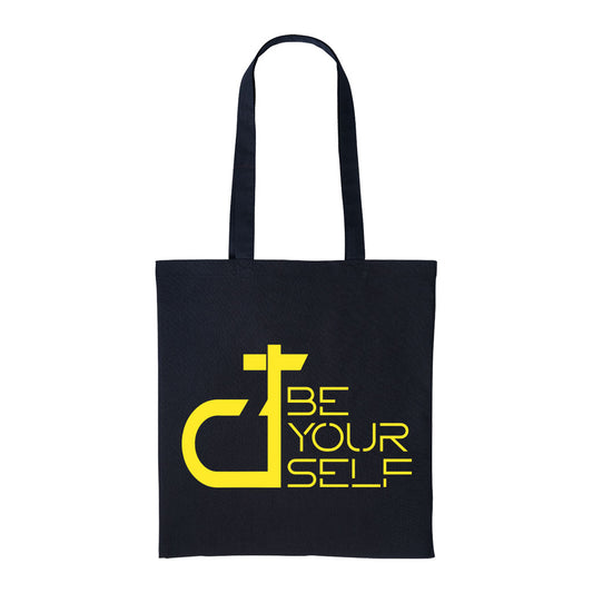 DT Be Yourself Yellow Logo Cotton Tote Bag-Danny Tenaglia Store