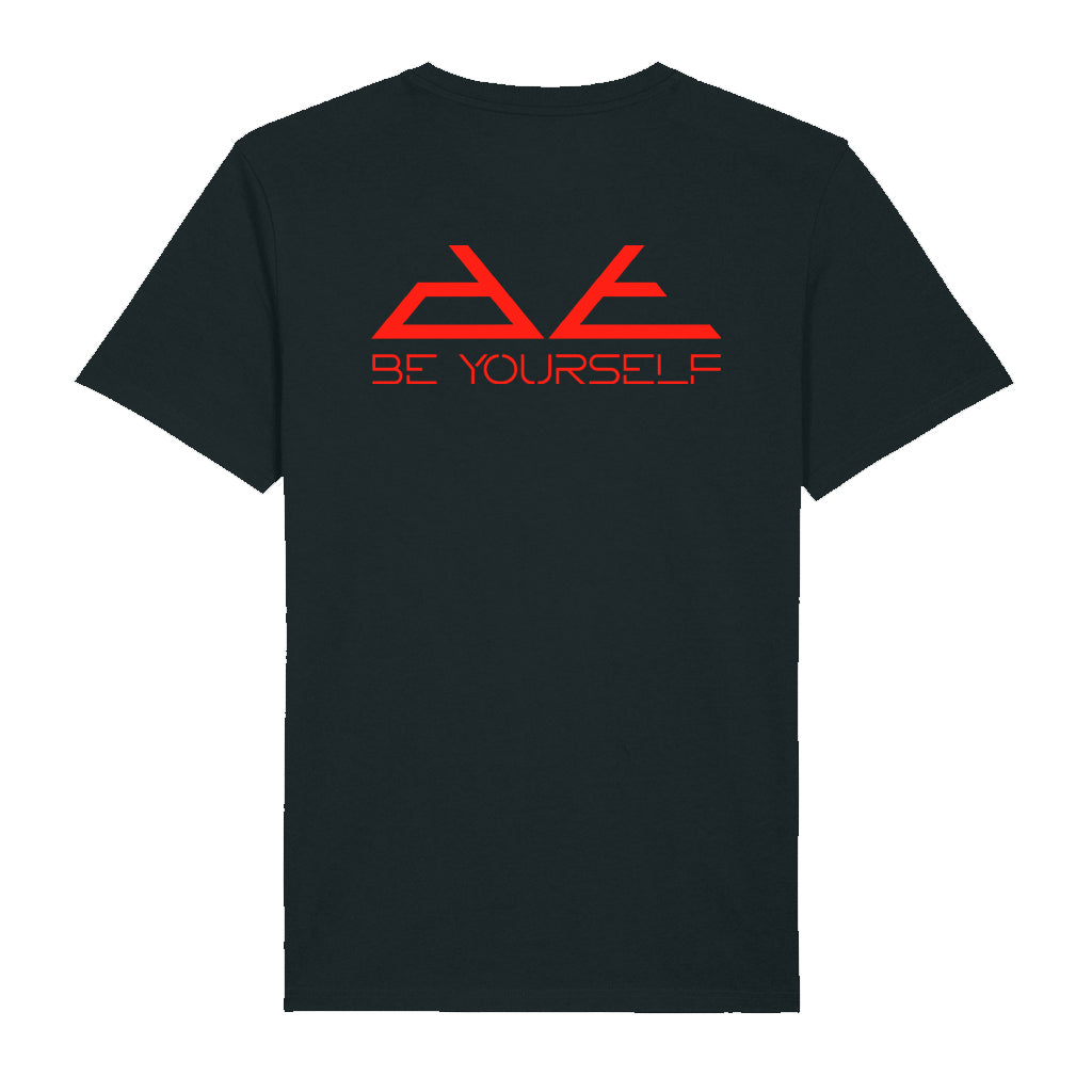 DT Red Be Yourself Pyramid Logo Front And Back Print Men's Organic T-Shirt-Danny Tenaglia Store
