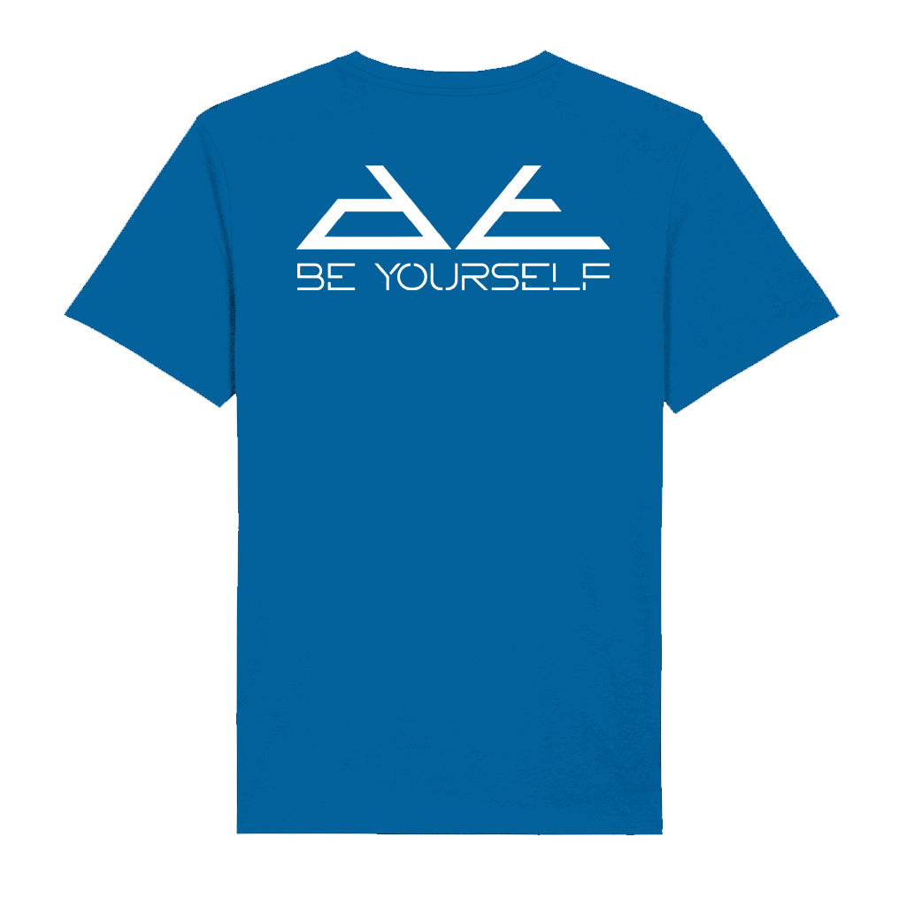 DT White Be Yourself Pyramid Logo Front And Back Print Men's Organic T-Shirt-Danny Tenaglia Store