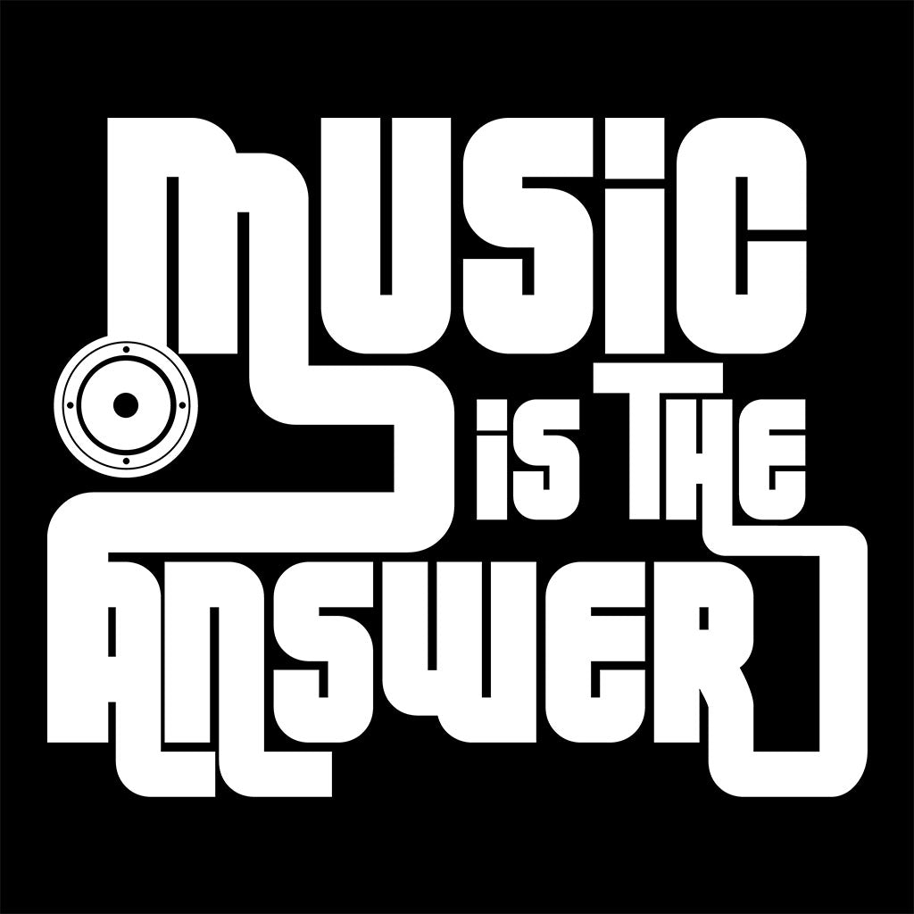 Music Is The Answer White Text With Speaker Men's Organic T-Shirt-Danny Tenaglia Store