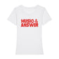 Music Is The Answer Cut Red Text Women's Iconic Fitted T-Shirt