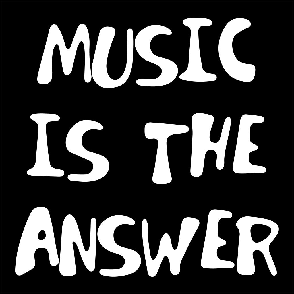 Music Is The Answer White Handwritten Text Men's Organic T-Shirt-Danny Tenaglia Store