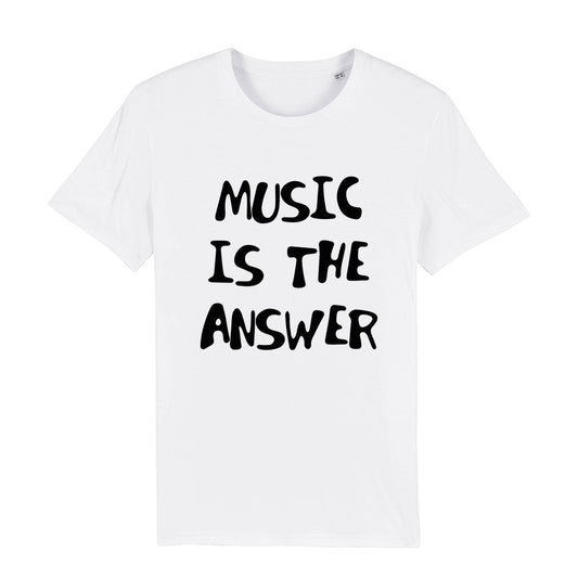 Music Is The Answer Black Handwritten Text Men's Organic T-Shirt-Danny Tenaglia Store