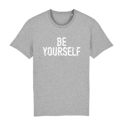 Be Yourself White Glitch Text Men's Organic T-Shirt-Danny Tenaglia Store