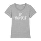 Be Yourself White Glitch Text Women's Iconic Fitted T-Shirt