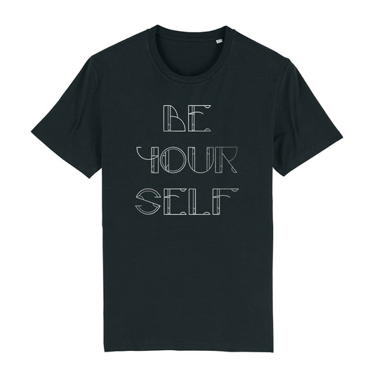 Be Yourself Metallic Silver Text Men's Organic T-Shirt-Danny Tenaglia Store