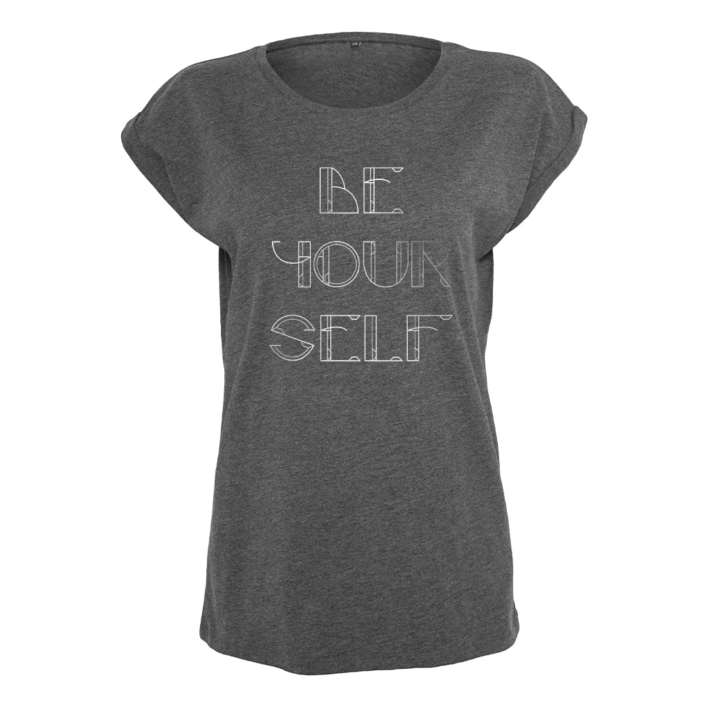 Be Yourself Metallic Silver Text Women's Casual T-Shirt-Danny Tenaglia Store
